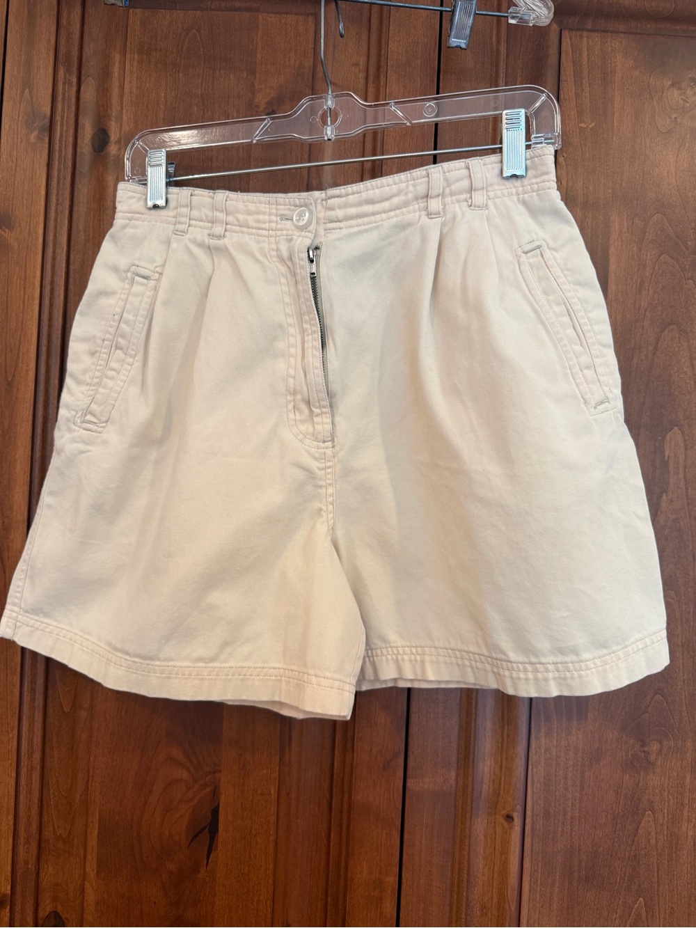 Vintage Y2K Preppy Innovation Sport High Waist Pleated Khaki Mom Shorts 10P